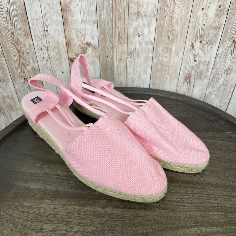 Sesto Meucci Juan Canvas Espadrille Wedge Size 41 Women